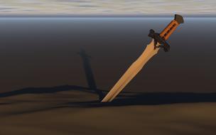 sword in sand, digital art