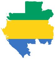 gabon flag map geography outline