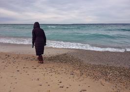 Person Walking Beach