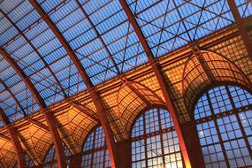 Beautiful station building with windows in Antwerp, Belgium