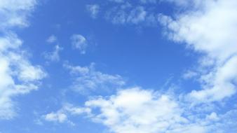 clear blue sky with white clouds