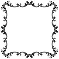 black beautiful frame on white background with patterns