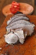 deliciously sliced meat
