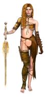 girl blonde sword warrior