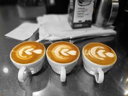 latte in white mugs