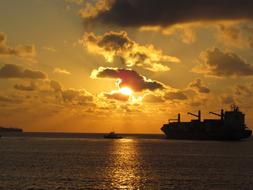 El Salvador Port at Sunset