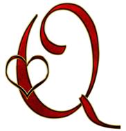 alphabet letter initial heart Q drawing