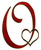 letter O with heart on white background