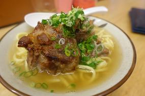 noodles with meat in broth