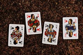 Playing Cards Lady Four Card