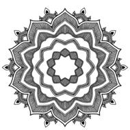 mandala black white pattern drawing