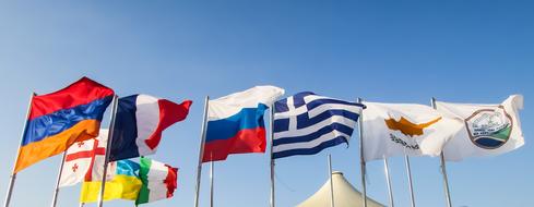 Flags Waving Wind