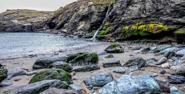 Rocks Sea Waterfall