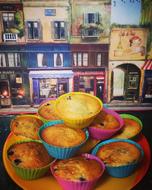 cupcakes in colored wrappers