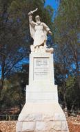 sculpture with an inscription in sunny israel