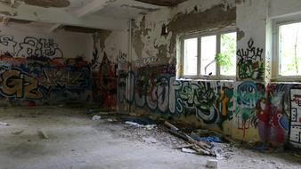 graffiti in an abandoned industrial building in Berlin