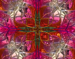 red background with metallic glow
