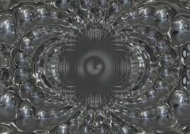 Black and white metallizer pattern with lights, clipart