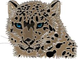 snow leopard metallizer art glass