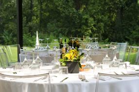 beautiful table setting with flowers