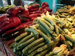 long vegetables at the market