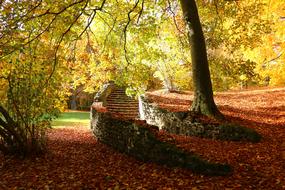 Autumn Ruin Stairs Fall