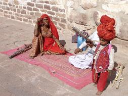 street music family in Jodhpur, India