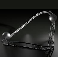 metal balls on rails as background