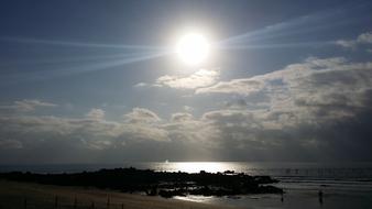 sunlight from above the beach