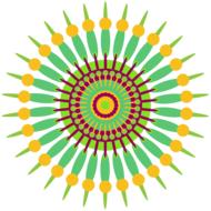 yellow-green mandala on a white background