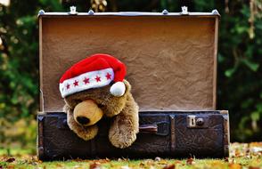 Christmas Luggage Antique