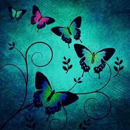 texture butterflies background blue