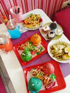 Fast food on a tray