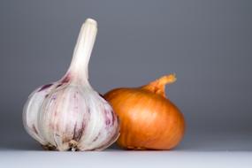 Fresh delicious garlic and onions
