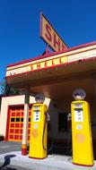Vintage Shell Gas Station Yellow