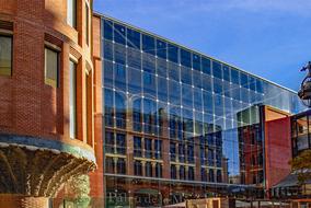 glass facade building in barcelona