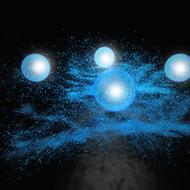balls abstract blue black as a background