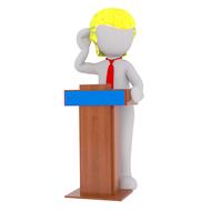white male 3d model lectern