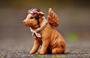 Lucky Pig Guardian Angel Figure