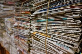 Bundle Jute Rope Newspaper Old