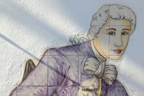 drawing of a man on the wall