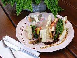 Vegetable sandwich on a plate