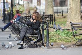 Person Birds city
