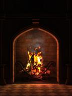 image of fire in the fireplace