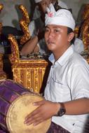 the man with the drum is beautiful