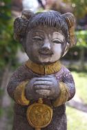 smiling child girl, figure in park, Thailand