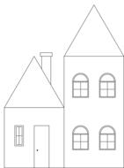 home building linear design drawing