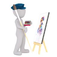 paint white male 3d model isolated