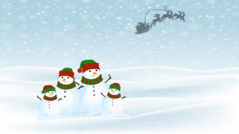 santa claus snowman snow christmas