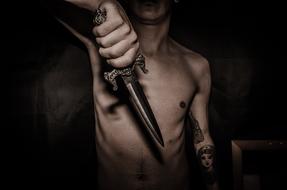 Dagger Knife Dark person